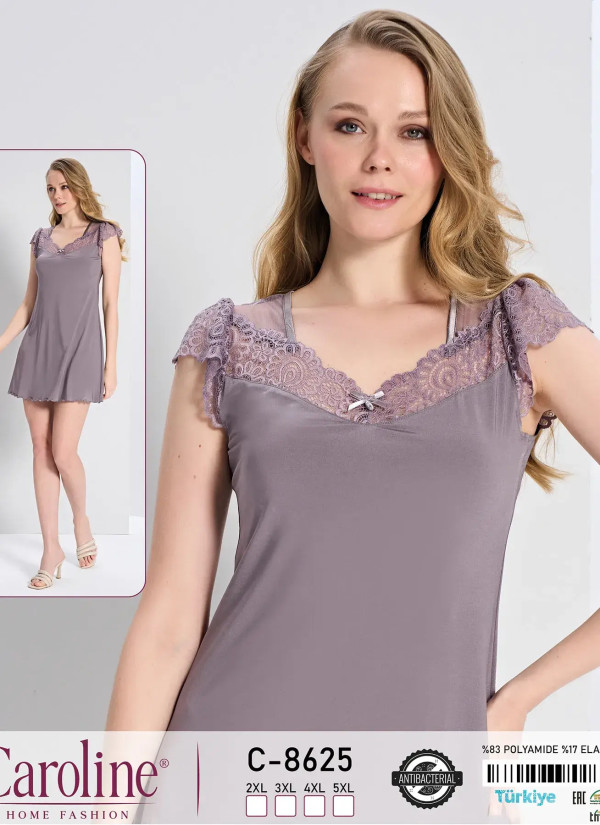 Caroline C-8625 Nightdress (2XL+3XL+4XL+5XL) — Istanbul wholesale supplier