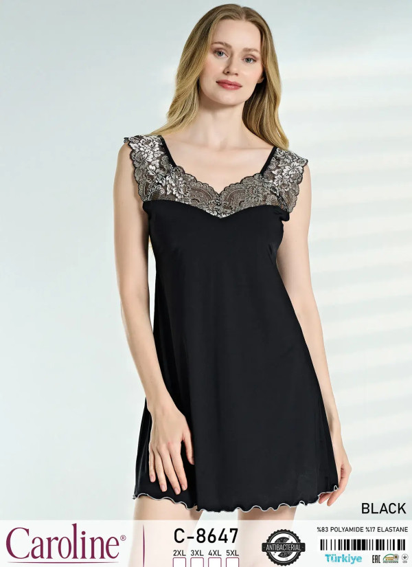 Caroline C-8647 Nightdress (2XL+3XL+4XL+5XL) — Turkey wholesale collection