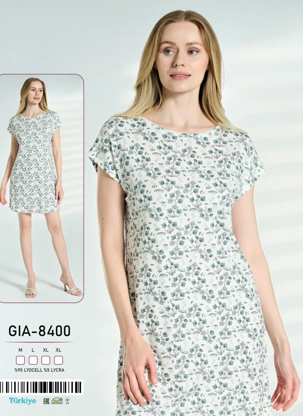Caroline GIA-8400 Nightdress (M+L+XL+XL) — direct Turkish factory supply