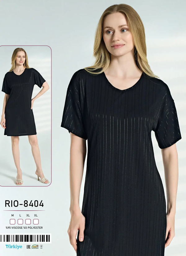 Caroline RIO-8404 Viscose Nightdress (M+L+XL+XL) — Turkish textile wholesale