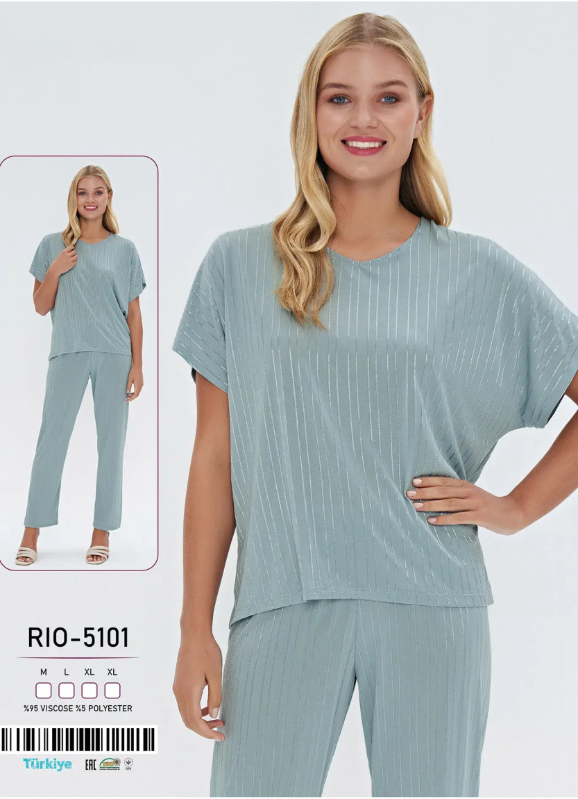 Caroline RIO-5101 Viscose Women's Pajama Set (M+L+XL+XL) — wholesale for boutiques