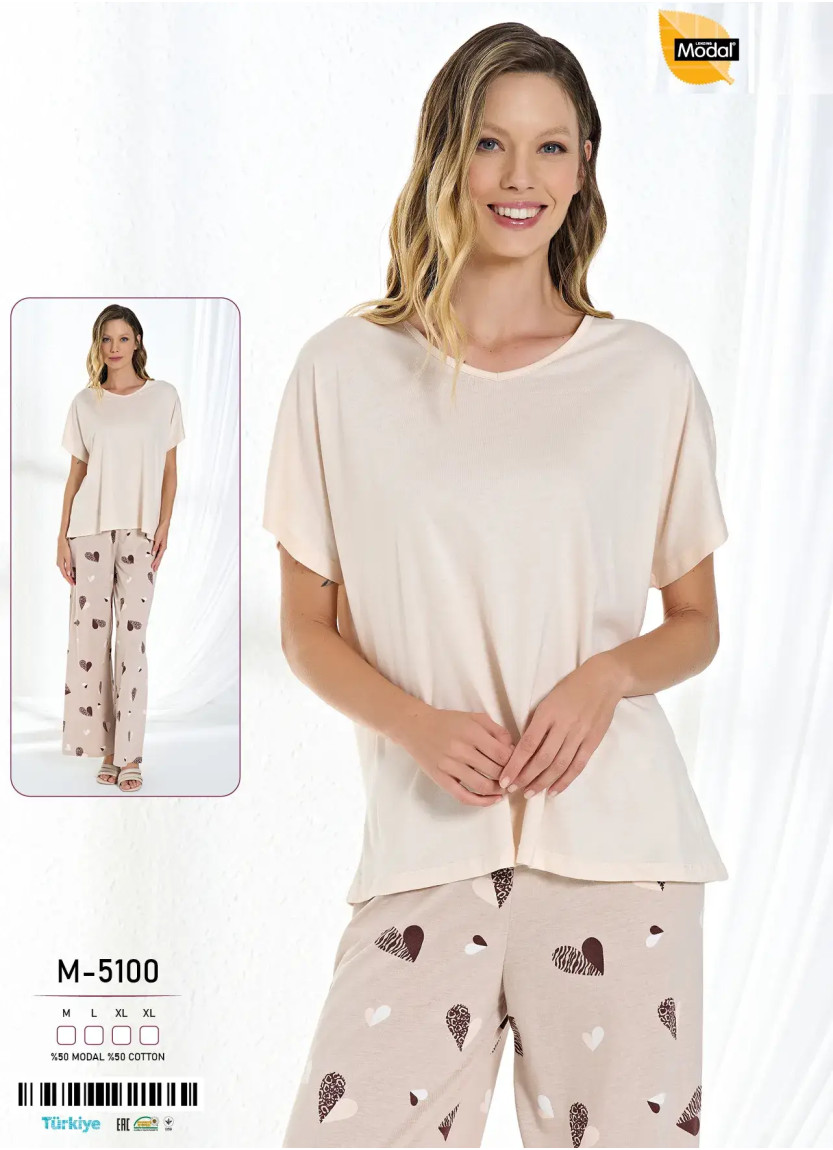 Caroline M-5100 Modal Women's Pajama Set (M+L+XL+XL) — Istanbul wholesale supplier