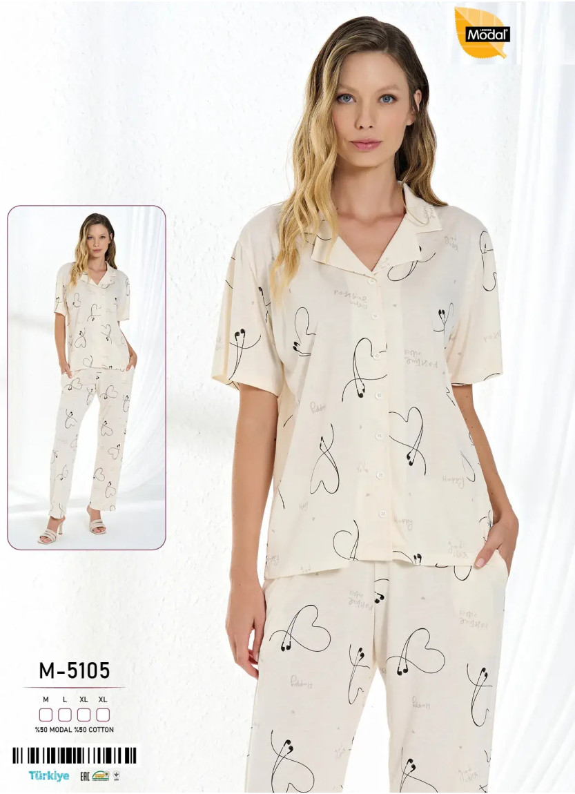 Caroline M-5105 Modal Women's Pajama Set (M+L+XL+XL) — Istanbul wholesale supplier