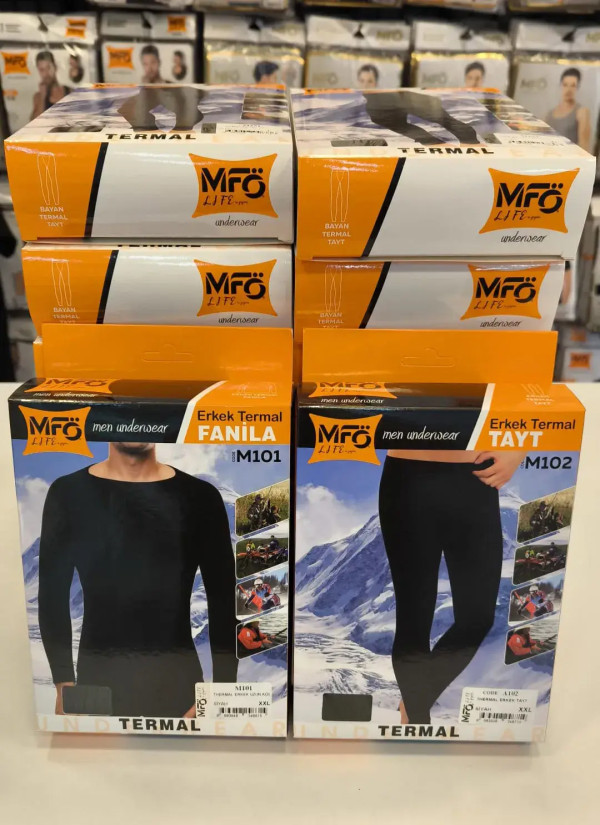 Термофутболка с Начесом Мужская THERMAL MFO A101 — купить оптом из Турции 2
