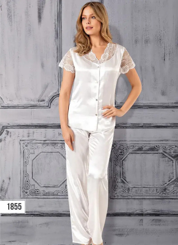 Angels Stn 1855 Satin Women's Pajama Set — Turkey wholesale collection