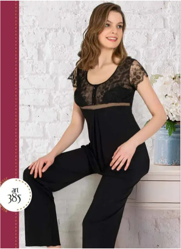 Angels 385 Cotton Women's Pajama Set (M+L+L+XL) — Turkey wholesale collection