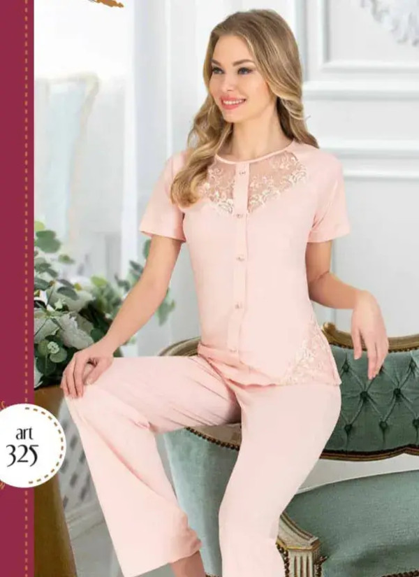 Angels 325 Cotton Women's Pajama Set (M+L+L+XL) — Turkish factory wholesale