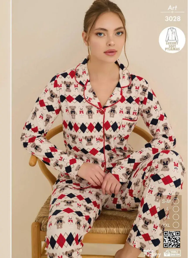 Cagri 3028 Women's Pajama Set (SM+L+XL+2XL) — Turkish factory wholesale