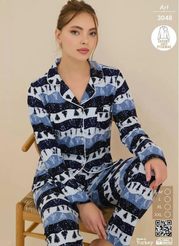 Cagri 3048 Women's Pajama Set (SM+L+XL+2XL) — Turkey wholesale collection