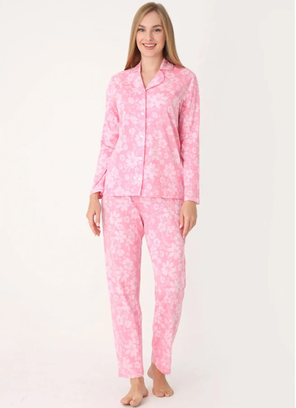 NBB 68252 Pembe Cotton Women's Pajama Set — Turkish factory wholesale