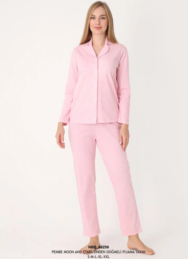 NBB 68259 Pembe Cotton Women's Pajama Set — wholesale from Turkey