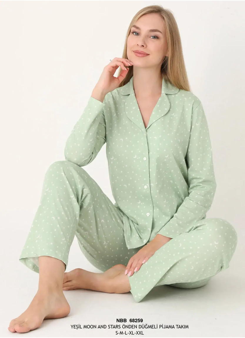 NBB 68259 Yesil Cotton Women's Pajama Set — factory-direct from Turkey