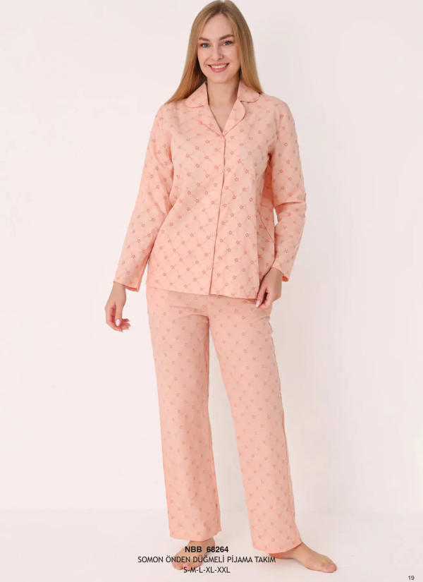 NBB 68264 Somon Cotton Women's Pajama Set — Turkish textile wholesale