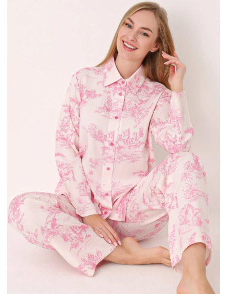 NBB 68266 Pembe Cotton Women's Pajama Set — Turkish textile wholesale