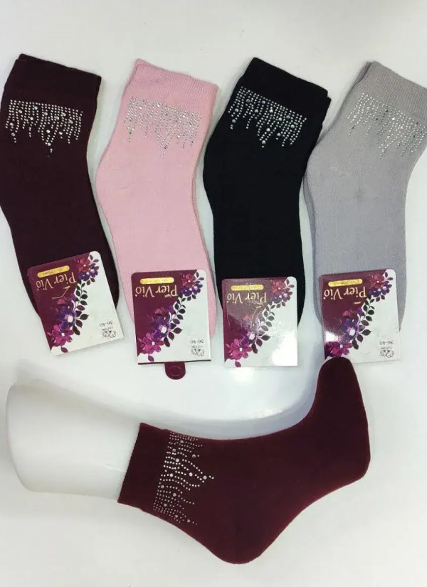 PierVio HVL 70004T1 Assorted 12-Pair Pack Women's Socks (36-40) — Turkish factory wholesale