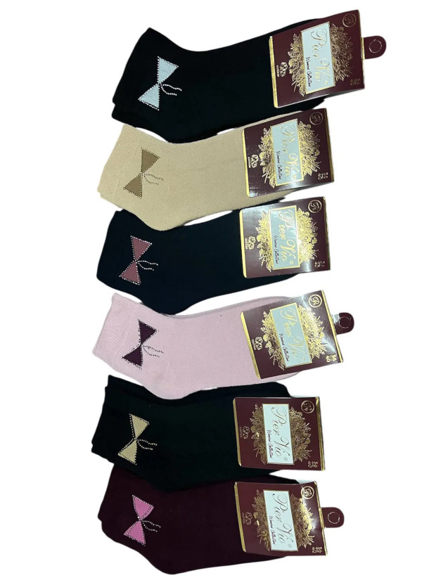 PierVio HVL 70004T8 Assorted 12-Pair Pack Women's Socks (36-40) — Turkey wholesale collection