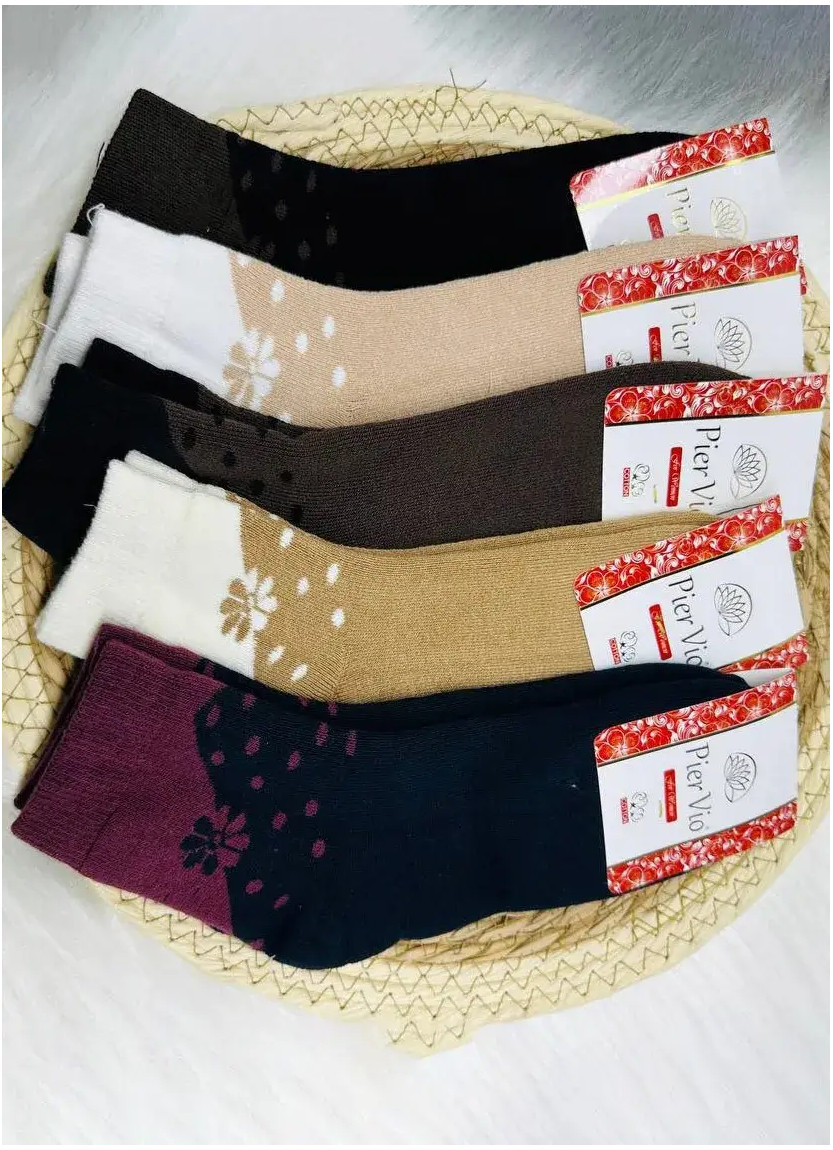 PierVio HVL 70001D Cotton Assorted 12-Pair Pack Women's Socks (36-40) — wholesale for boutiques