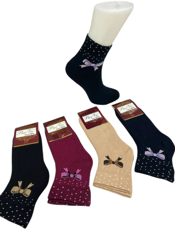 PierVio HVL 70001E Cotton Assorted 12-Pair Pack Women's Socks (36-40) — Turkey wholesale collection