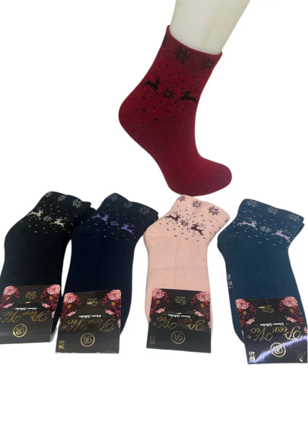 PierVio HVL 70001H Cotton Assorted 12-Pair Pack Women's Socks (36-40) — wholesale for boutiques