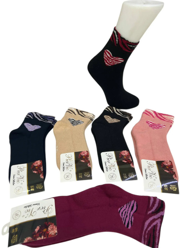 PierVio HVL 70001K Cotton Assorted 12-Pair Pack Women's Socks (36-40) — Turkey wholesale collection
