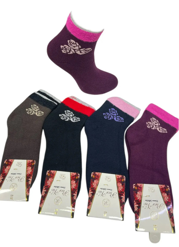 PierVio HVL 70002A7 Cotton Assorted 12-Pair Pack Women's Socks (36-40) — Turkey wholesale collection
