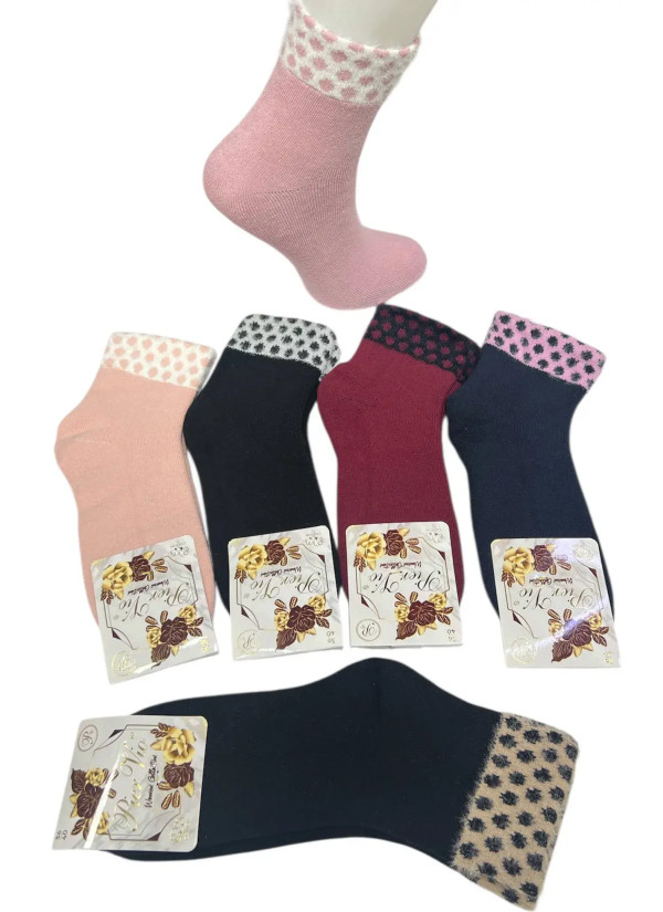 PierVio HVL 70002A12 Cotton Assorted 12-Pair Pack Women's Socks (36-40) — Turkish factory wholesale