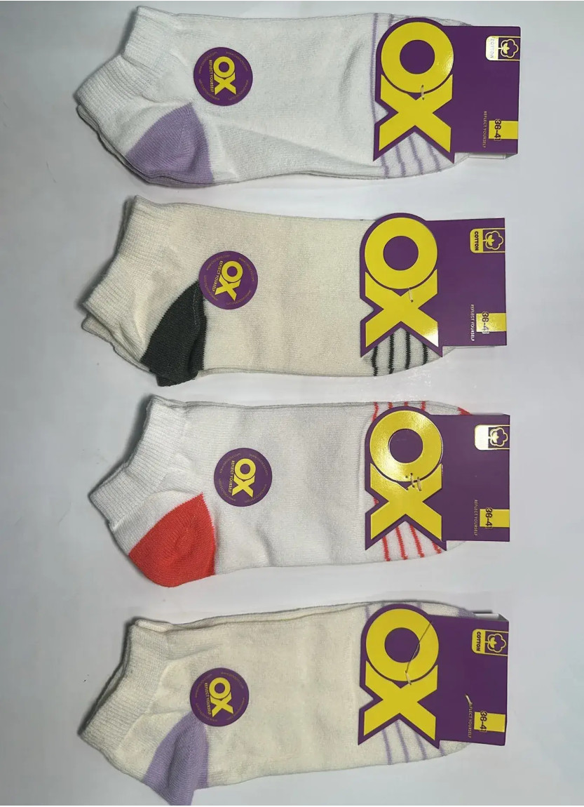 OX CotKsa 50001CD1 Оптом Турция Фабрика Носки Хлопковые Женские 12 Пар/Уп. (36-41) (Ассорти) OX Купить Оптом с Турции