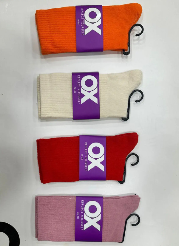 OX CotKsa 10001A3 Оптом Турция Фабрика Носки Длинные Хлопковые Женские 12 Пар/Уп. (36-41) Эластичная Резинка OX Reflect Yours...