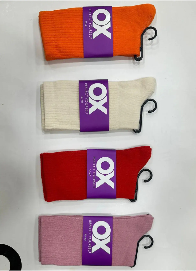 OX CotKsa 10001A3 Оптом Турция Фабрика Носки Длинные Хлопковые Женские 12 Пар/Уп. (36-41) Эластичная Резинка OX Reflect Yours...
