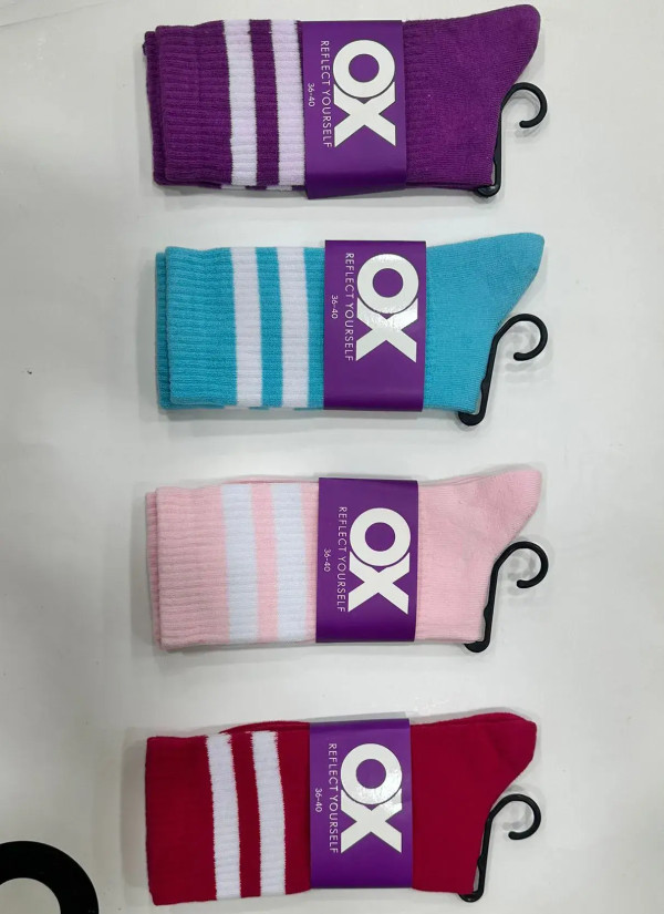 OX CotKsa 10001C1 Оптом Турция Фабрика Носки Длинные Хлопковые Женские 12 Пар/Уп. (36-41) Эластичная Резинка OX Reflect Yours...