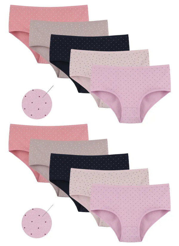 Donella 253301 Assorted 10-Pack Women's Briefs — factory-direct from Turkey