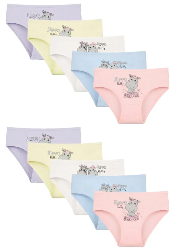 Donella 4171PB207 Assorted 10-Pack Girls' Briefs — Turkish factory wholesale
