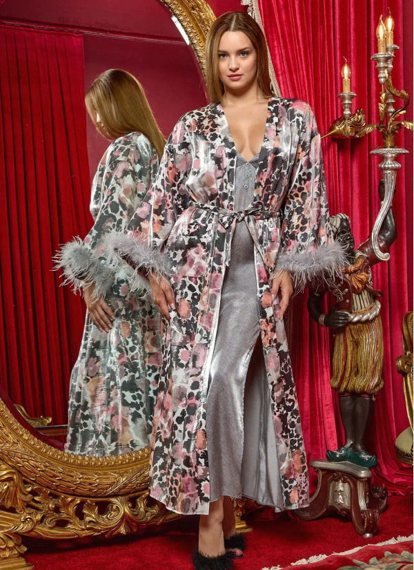 AQUA 25157 Satin Women's Robe — wholesale for boutiques