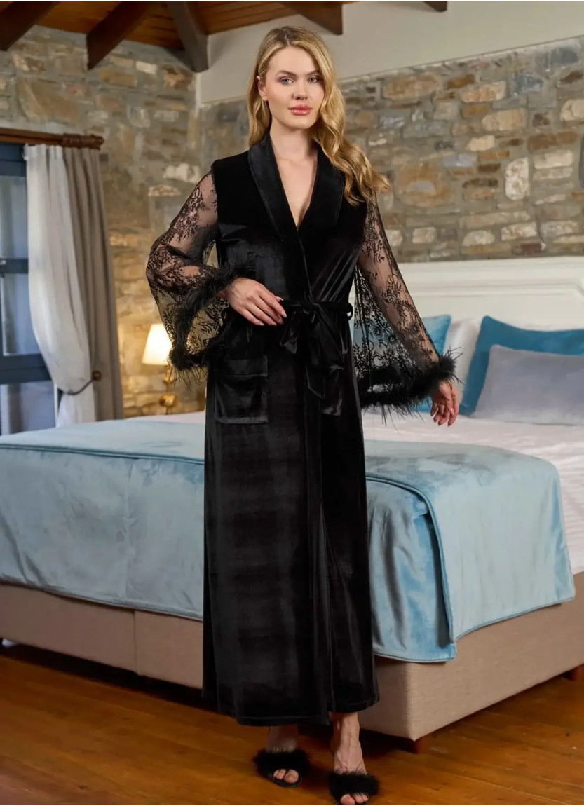 AQUA 26353 Velour Women's Robe — direct Turkish factory supply