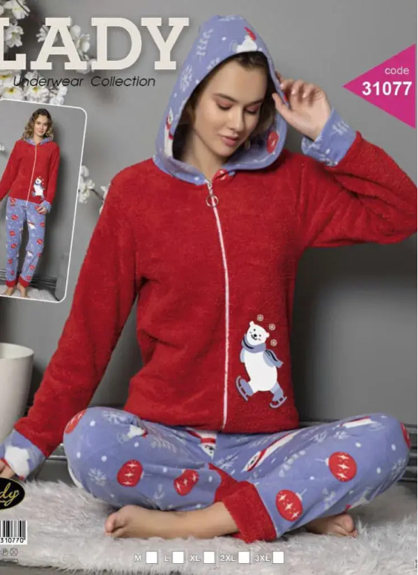 Lady 31077 Welsoft Women's Pajama Set (M+L+XL+2XL+3XL) — factory-direct from Turkey