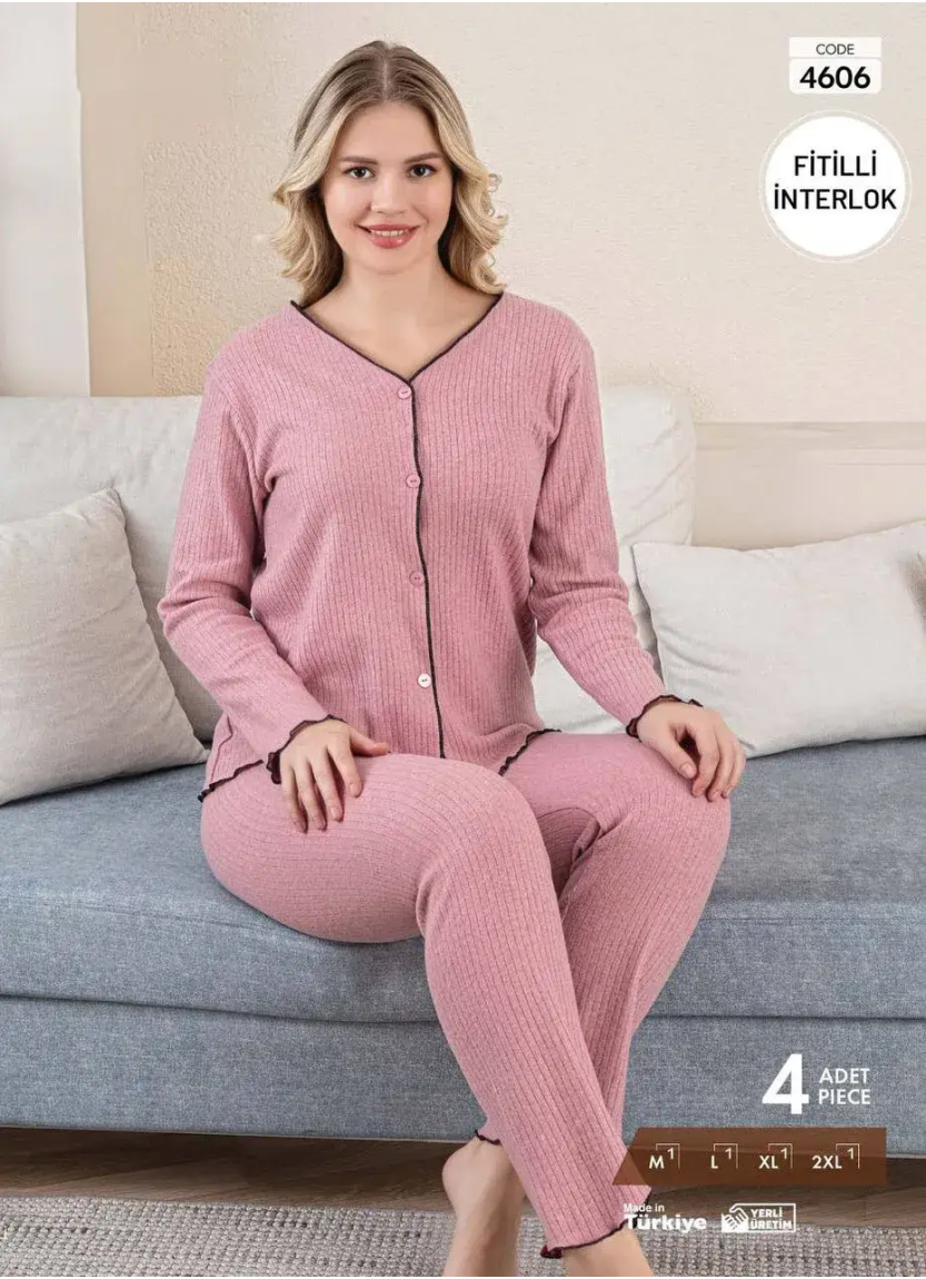 Pijamo 4606 Interlock Women's Pajama Set (M+L+XL+2XL) — direct Turkish factory supply