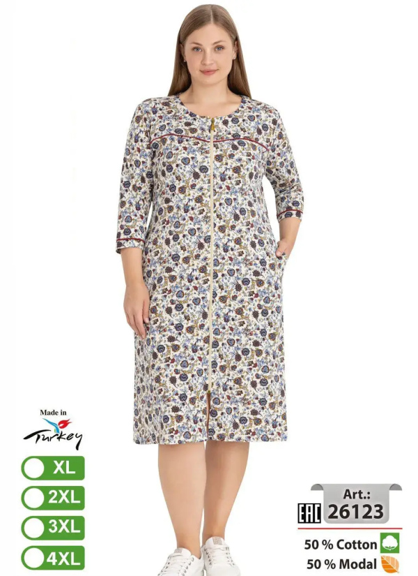 intensive 26123 Modal Women's Robe (XL+2XL+3XL+4XL) — wholesale from Turkey