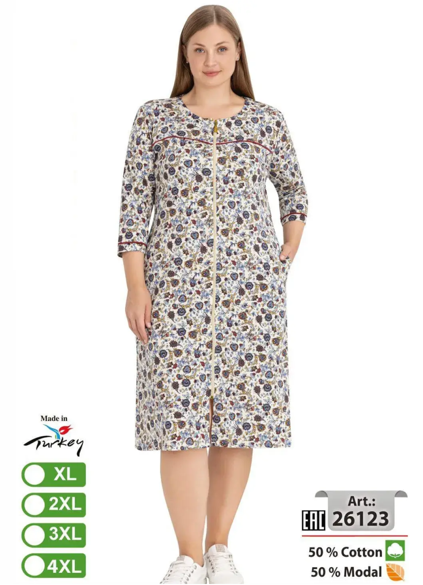 intensive 26123 Modal Women's Robe (XL+2XL+3XL+4XL) — wholesale from Turkey