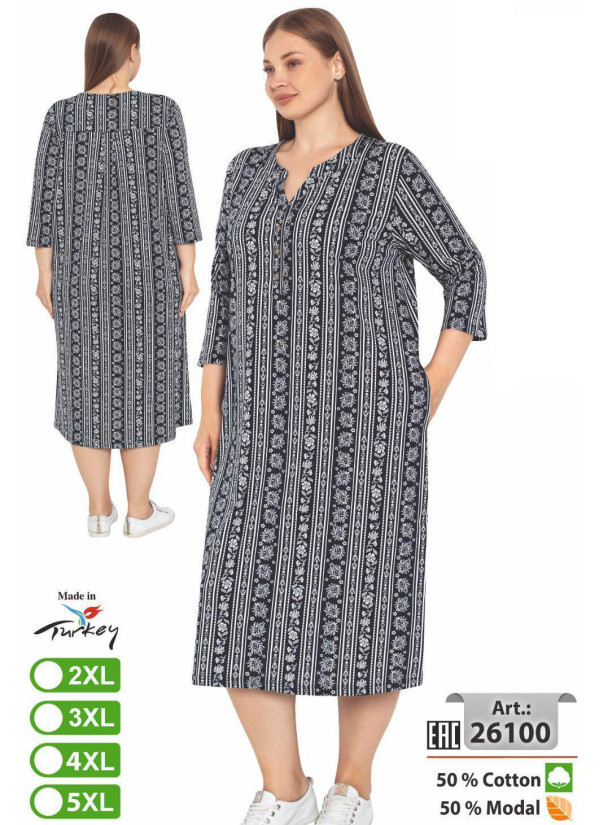 intensive 26100 Modal Dress (2XL+3XL+4XL+5XL) — factory-direct from Turkey