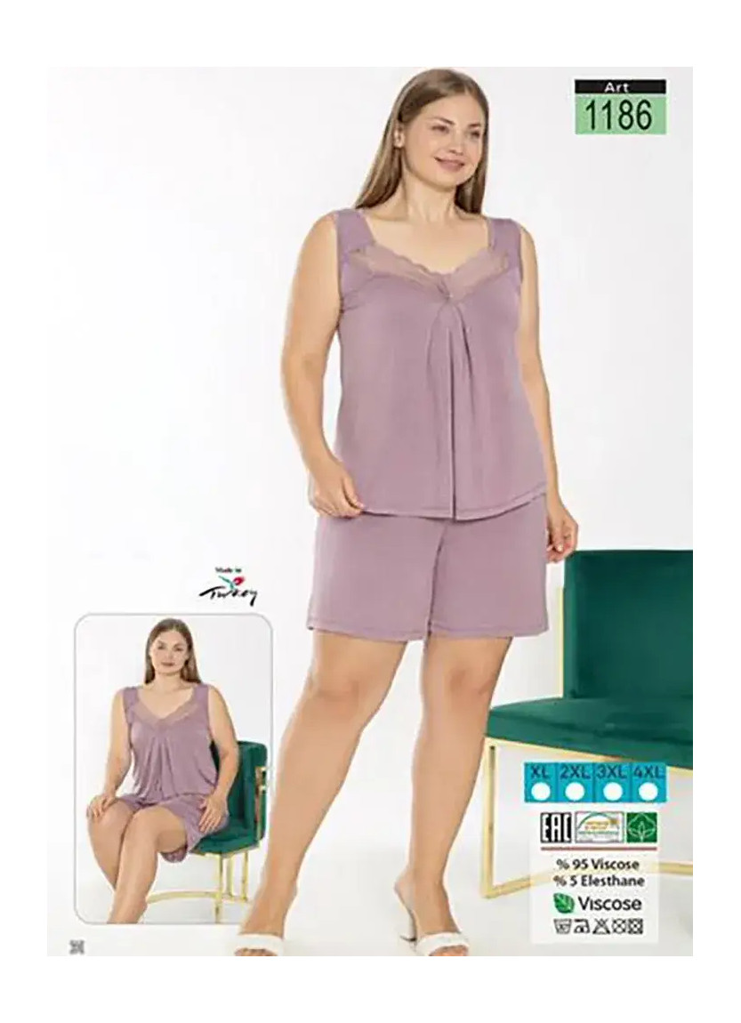 LAGERTHA 1186 Viscose Shorts Homewear Set (XL+XXL+3XL+4XL) — factory-direct from Turkey