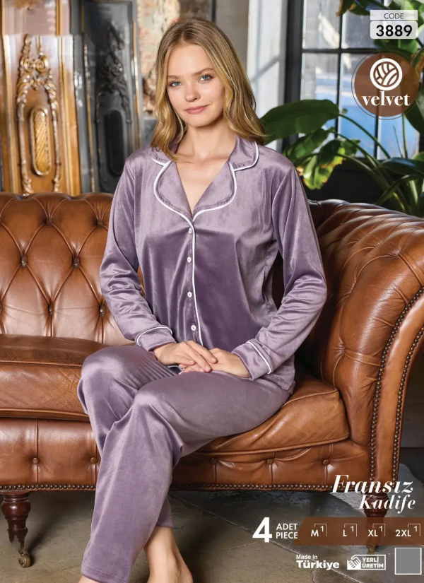 Pijamo 3889 Velour Pants Homewear Set (M+L+XL+2XL) — factory-direct from Turkey