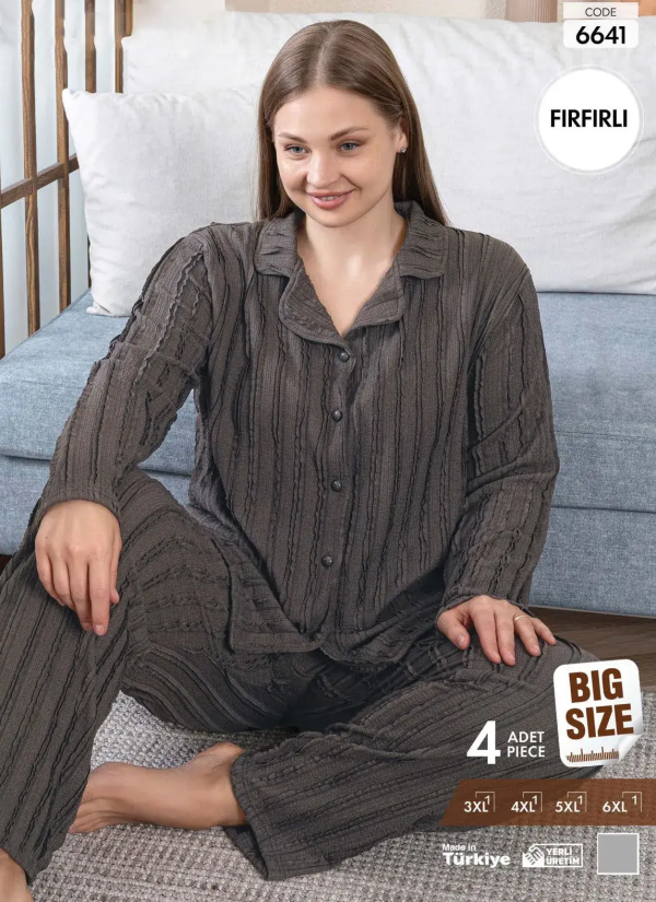 Pijamo 6641 Women's Pajama Set (3XL+4XL+5XL+6XL) — direct Turkish factory supply