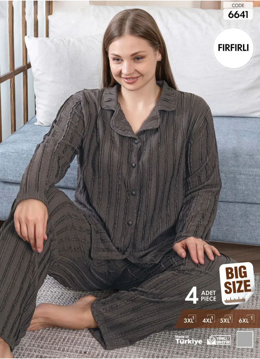 Pijamo 6641 Women's Pajama Set (3XL+4XL+5XL+6XL) — direct Turkish factory supply