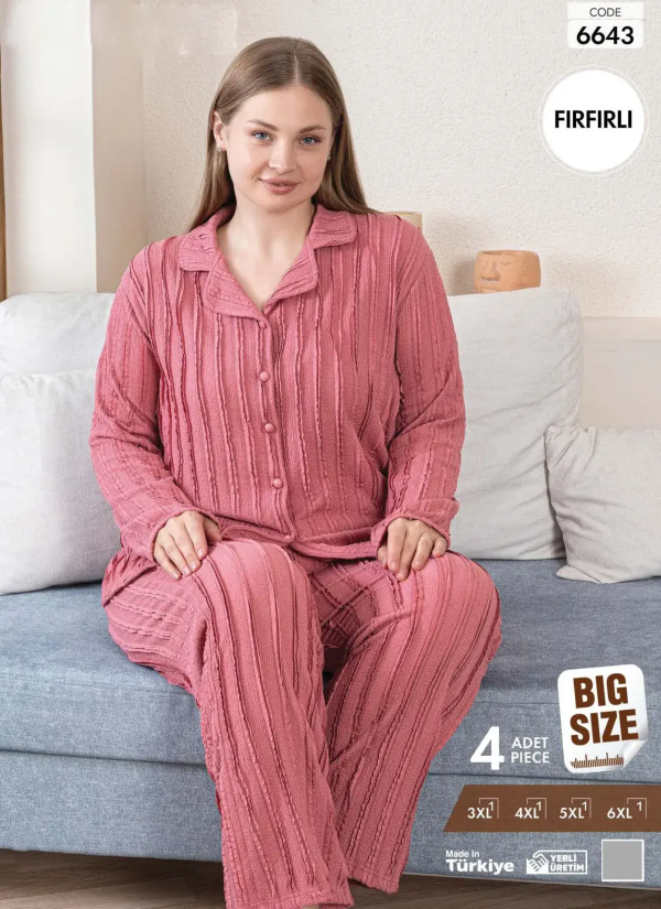 Pijamo 6643 Women's Pajama Set (3XL+4XL+5XL+6XL) — wholesale from Turkey