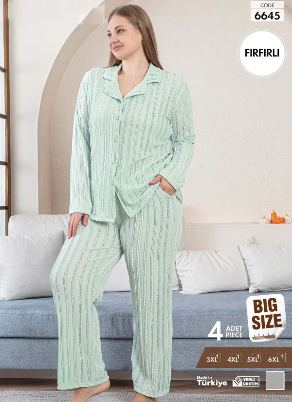 Pijamo 6645 Women's Pajama Set (3XL+4XL+5XL+6XL) — factory-direct from Turkey