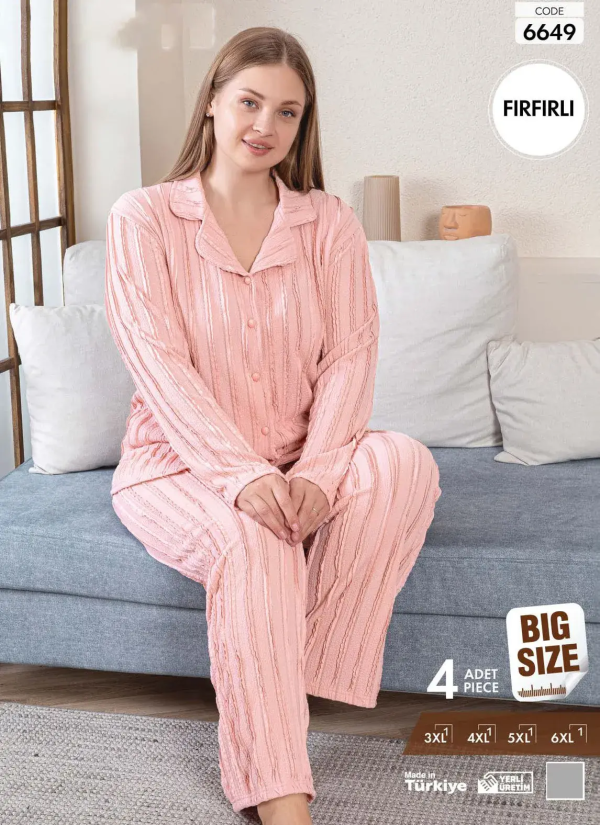 Pijamo 6649 Women's Pajama Set (3XL+4XL+5XL+6XL) — direct Turkish factory supply