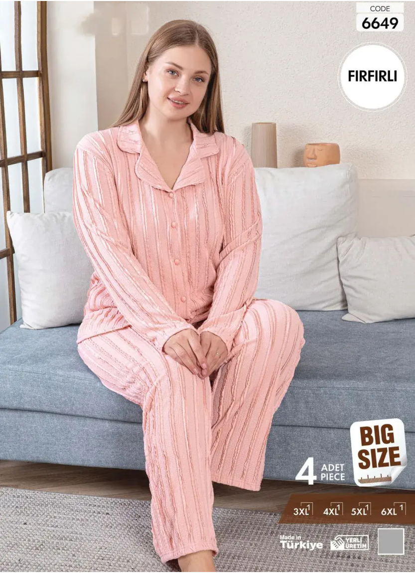 Pijamo 6649 Women's Pajama Set (3XL+4XL+5XL+6XL) — direct Turkish factory supply