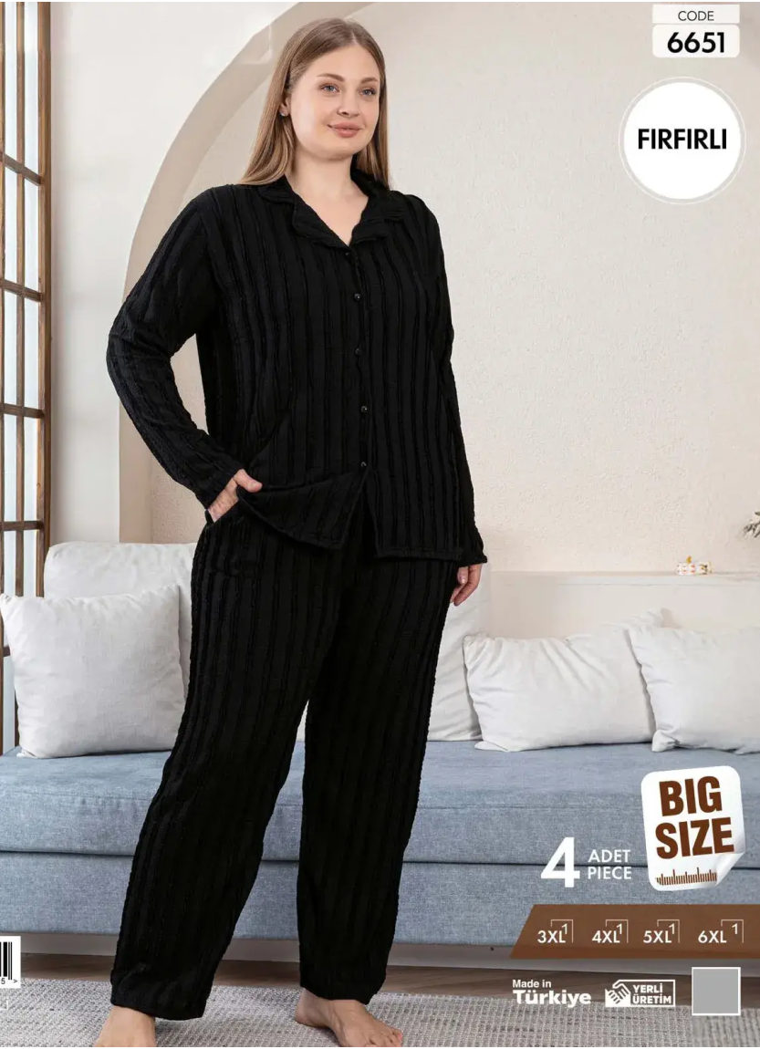 Pijamo 6651 Women's Pajama Set (3XL+4XL+5XL+6XL) — wholesale from Turkey
