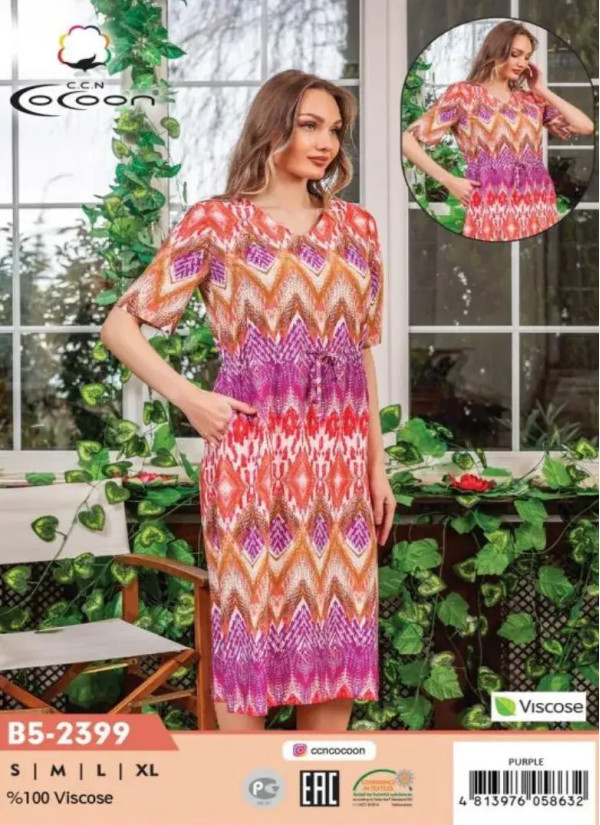 CCNB5-2399_MOR Viscose Dress (S+M+L+XL) — wholesale from Turkey