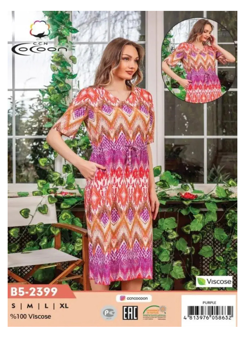 CCNB5-2399_MOR Viscose Dress (S+M+L+XL) — wholesale from Turkey